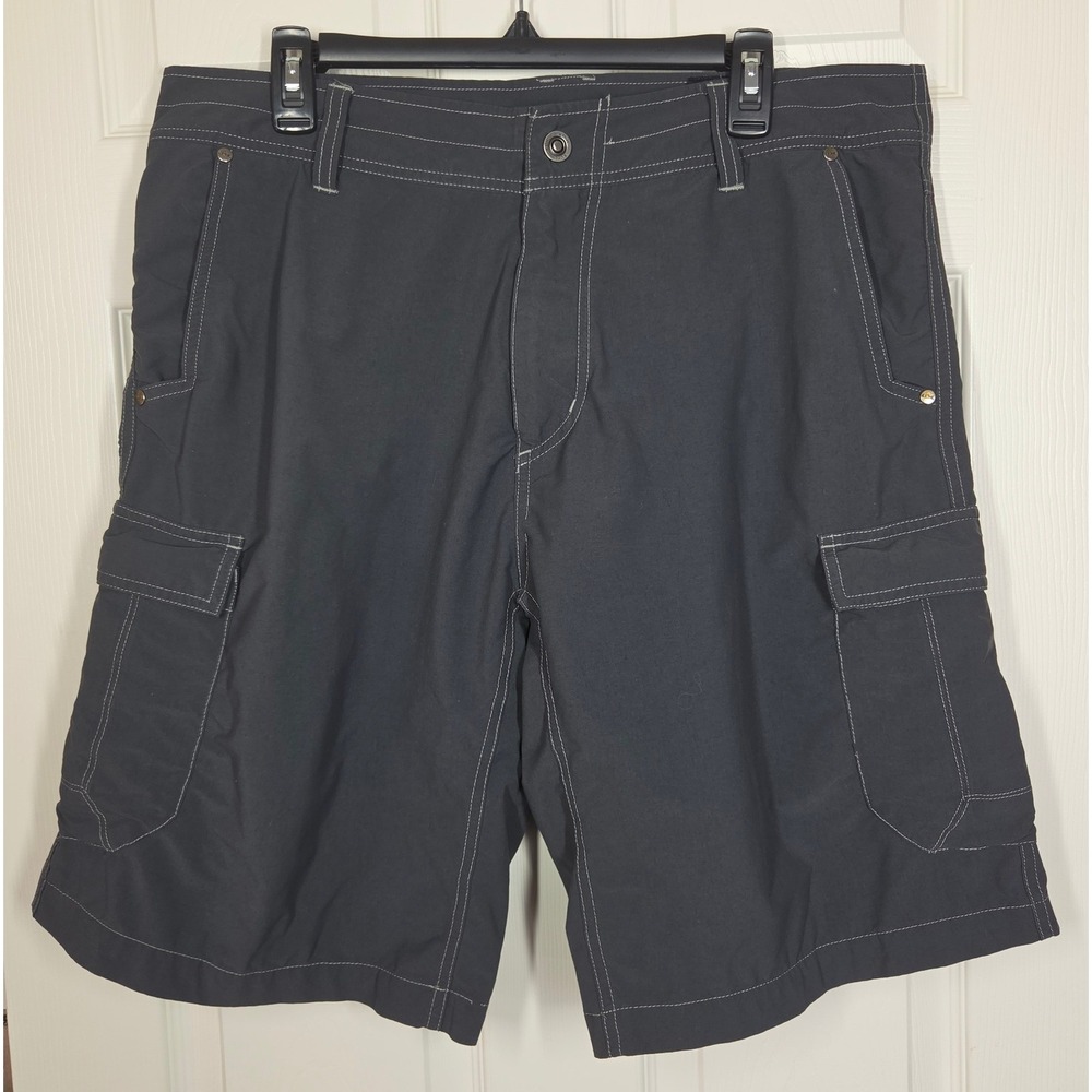 KUHL Renegade Cargo Shorts Mens 36 Charcoal Gray Stretch Outdoor Hiking Utility